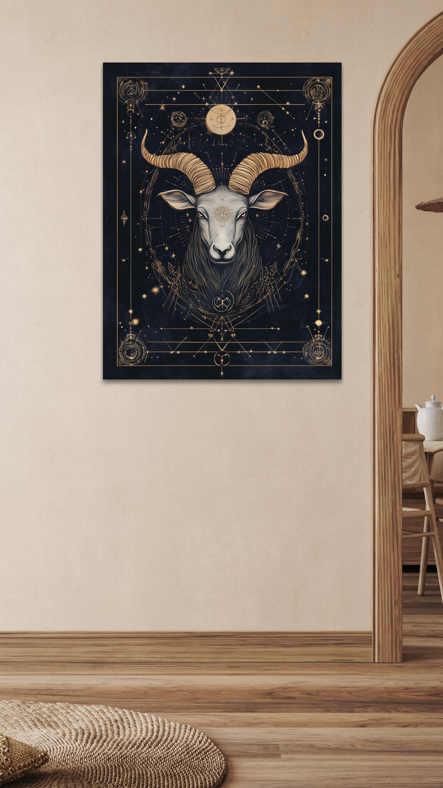 Capricorn Zodiac Canvas Print (December 22 - January 19) | Ambitious &amp; Grounded Art