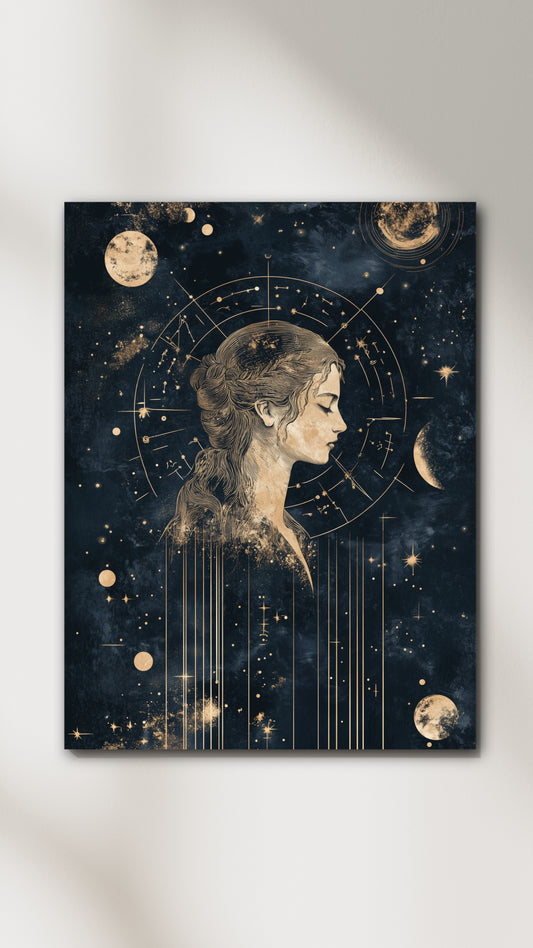 Virgo Zodiac Canvas Print (August 23 - September 22) | Detailed &amp; Elegant Art