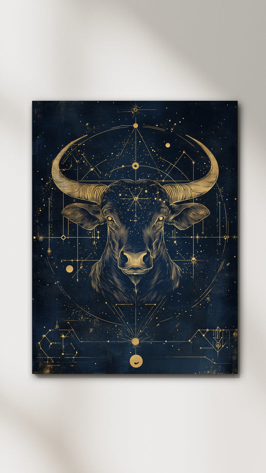 Taurus Zodiac Canvas Print (April 20 - May 20) | Grounded & Elegant Art