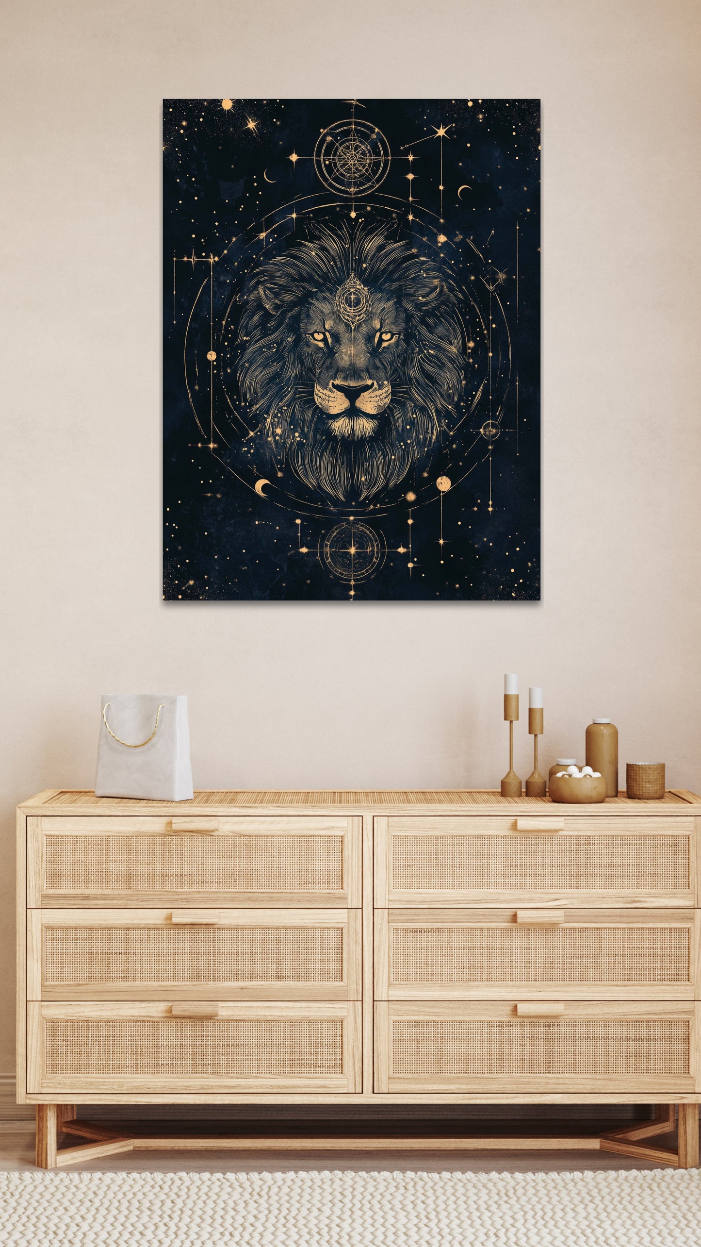Leo Zodiac Canvas Print (July 23 - August 22) | Radiant &amp; Majestic Art