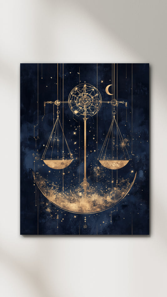 Libra Zodiac Canvas Print (September 23 - October 22) | Harmonious &amp; Artistic Art